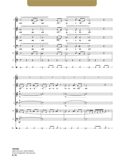 Awwah_SATB_Qanun_Contrabass_Percussion (Conductor Score)