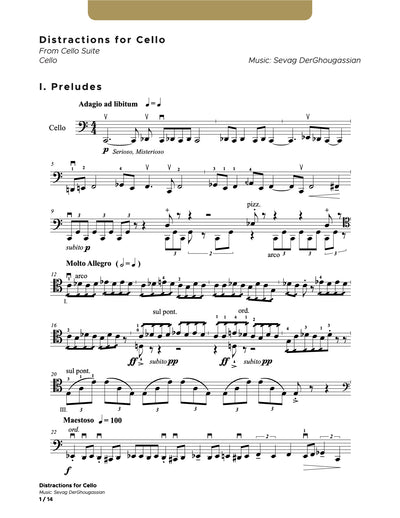 Distractions for Cello