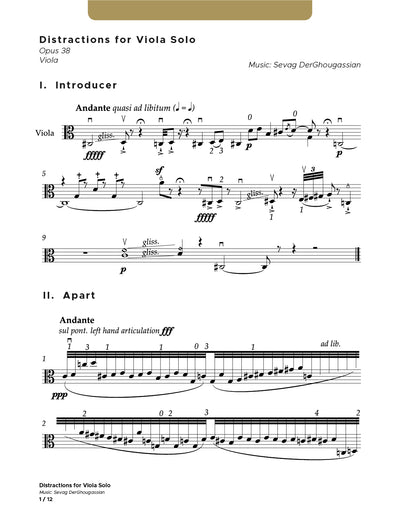 Distractions for Viola Solo
