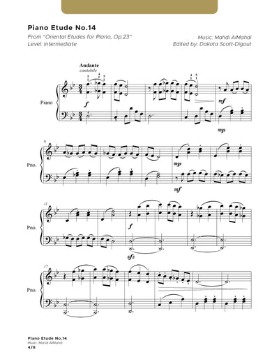 Etude pour piano n°14