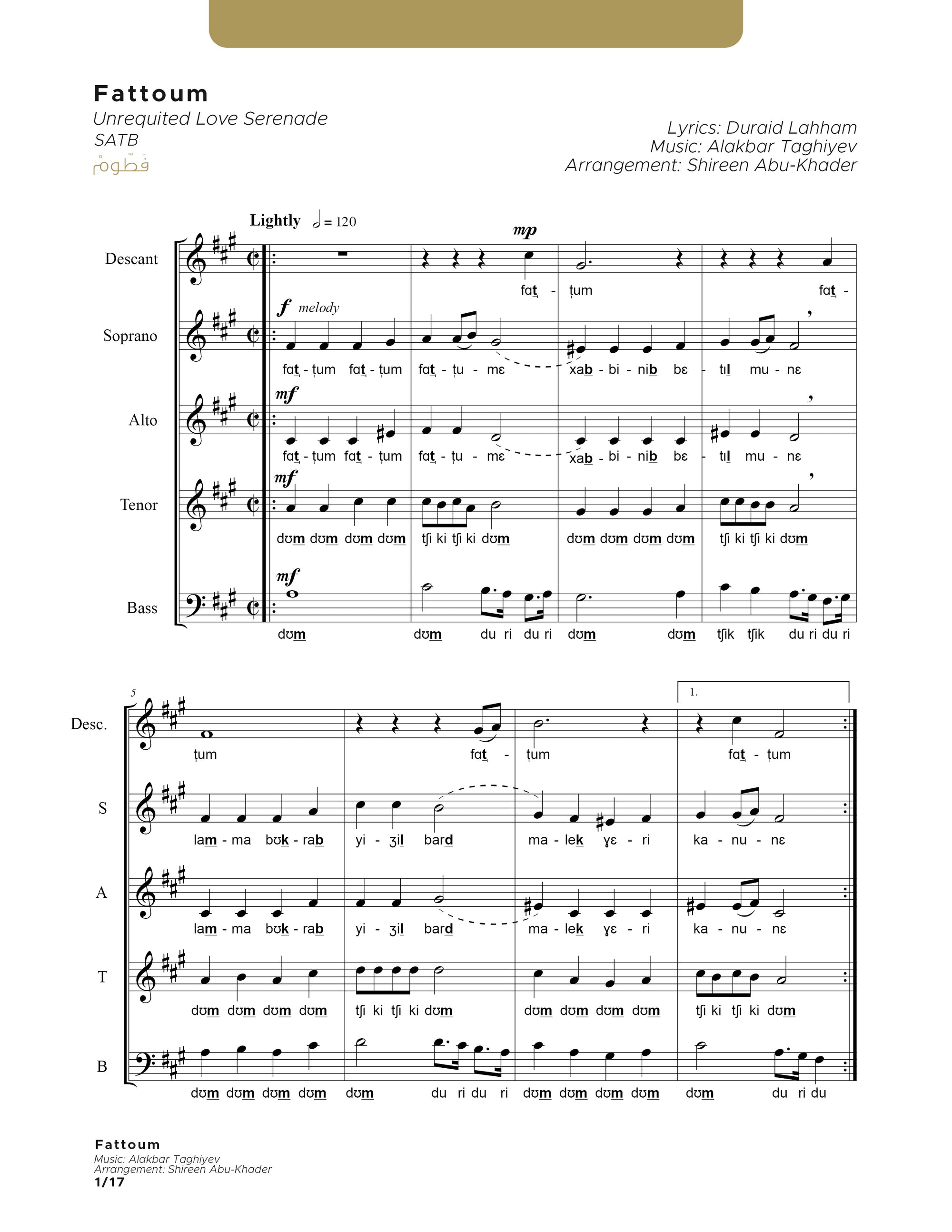 Fattoum - SATB