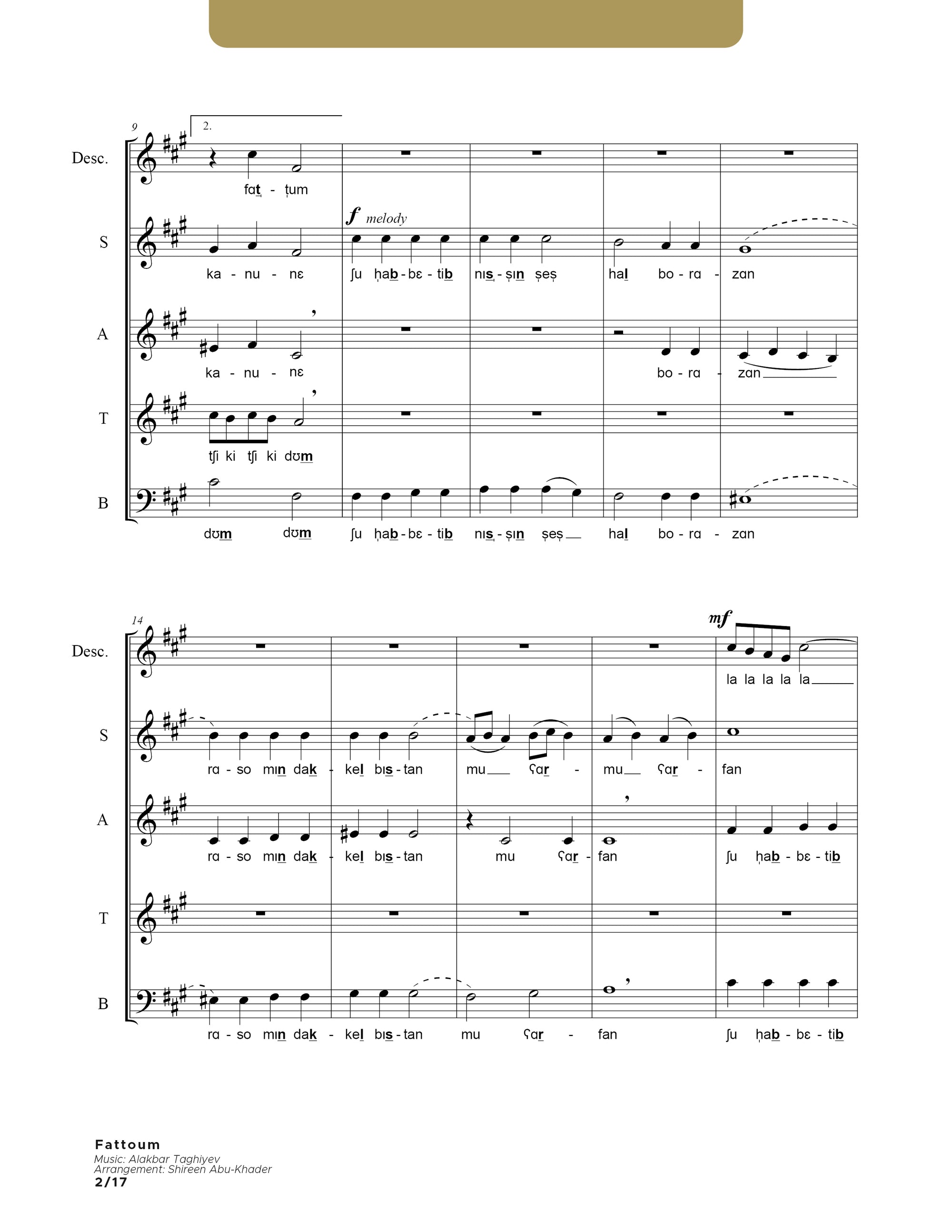 Fattoum - SATB