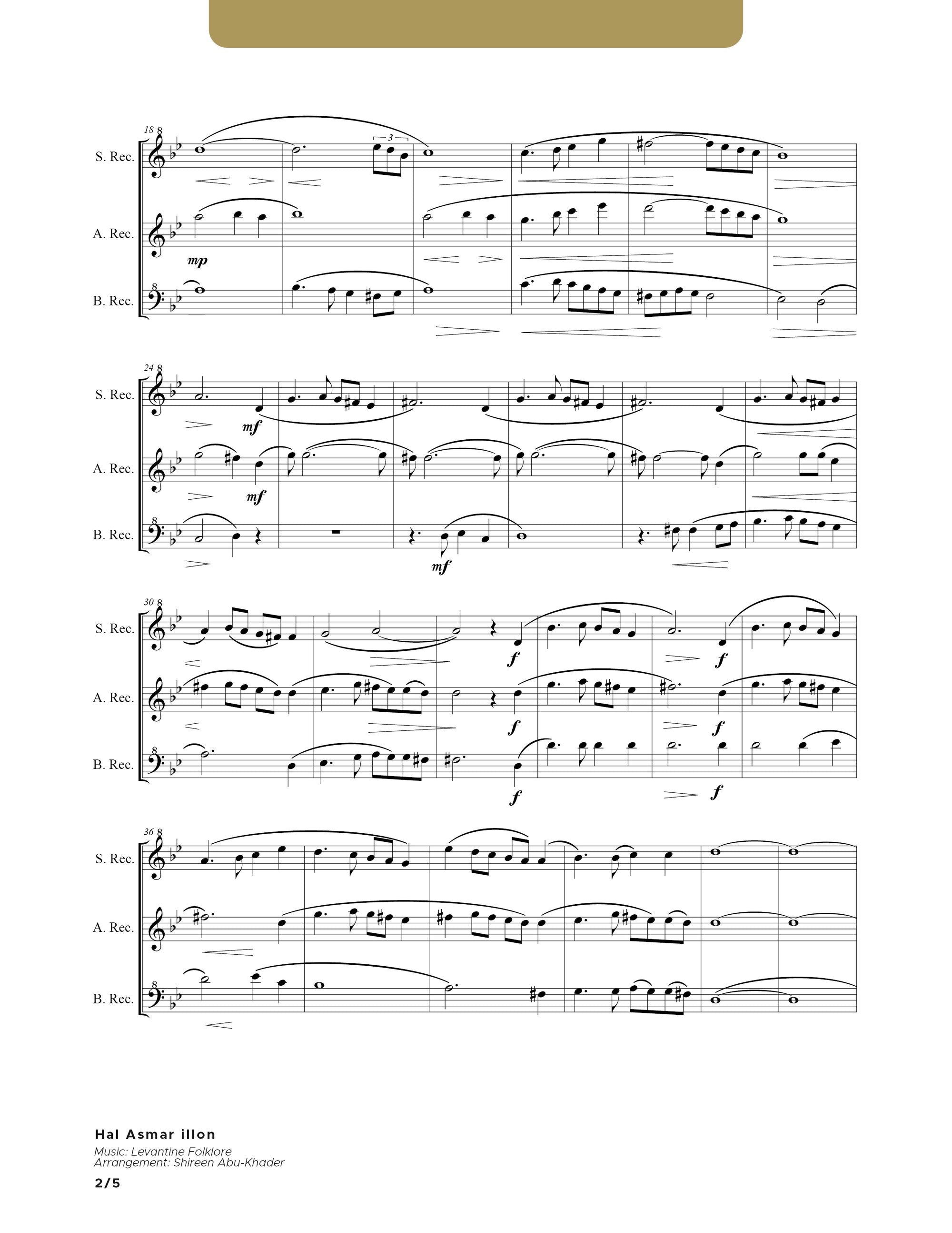 Hal Asmar illon - Recorders Trio