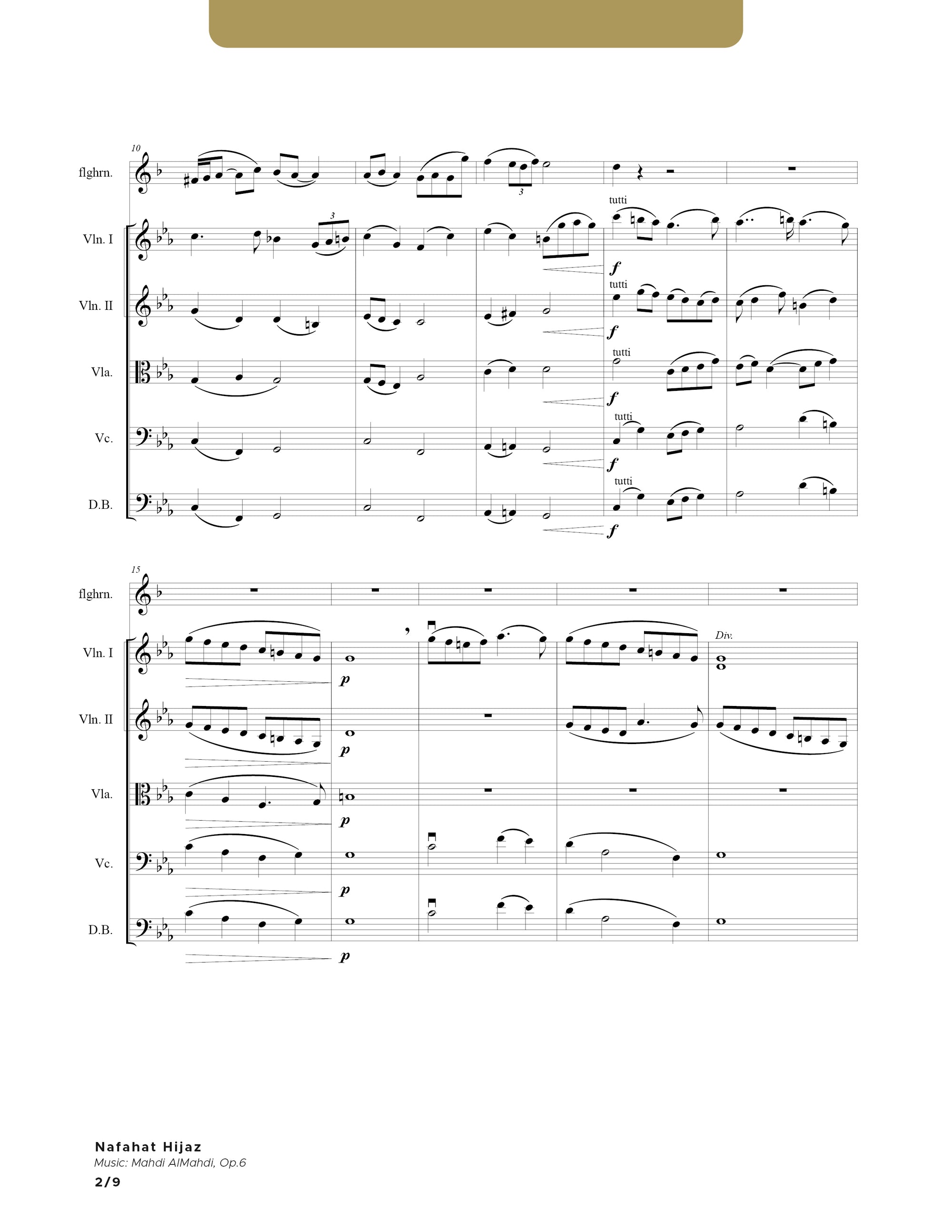 Nafahat Hijaz - For Flugelhorn and String Orchestra in Cm