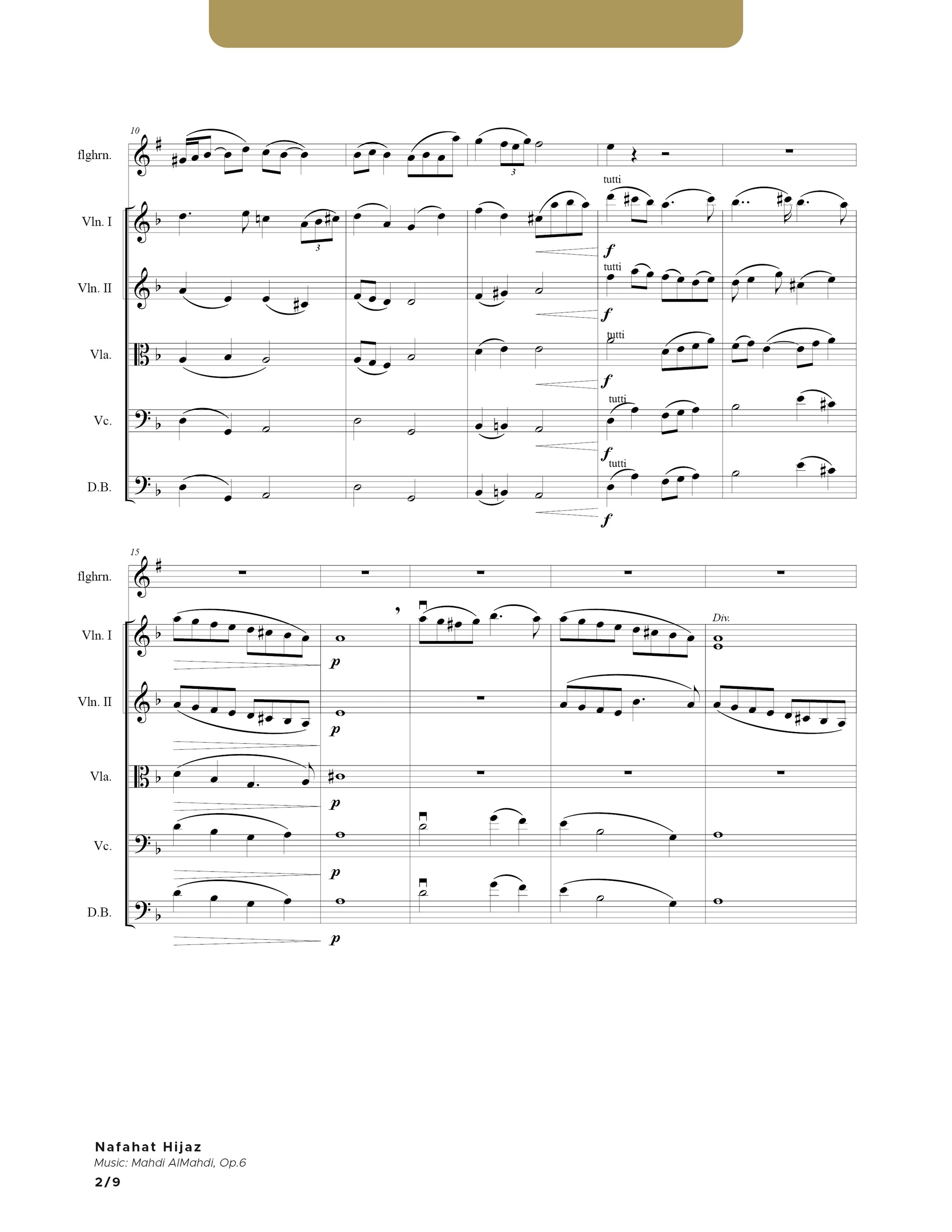 Nafahat Hijaz - For Flugelhorn and String Orchestra in Dm