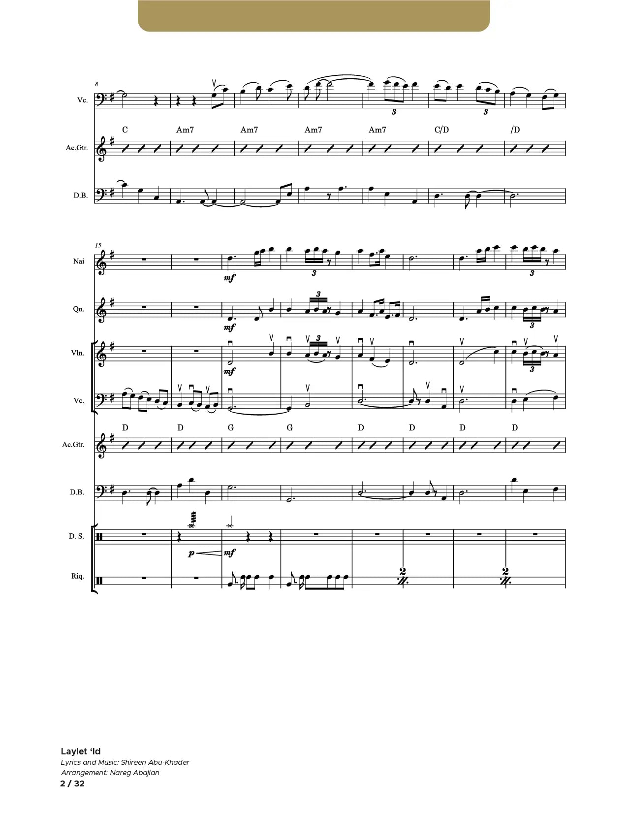 Laylet Id_SATB and Instruments (Conductor Score)