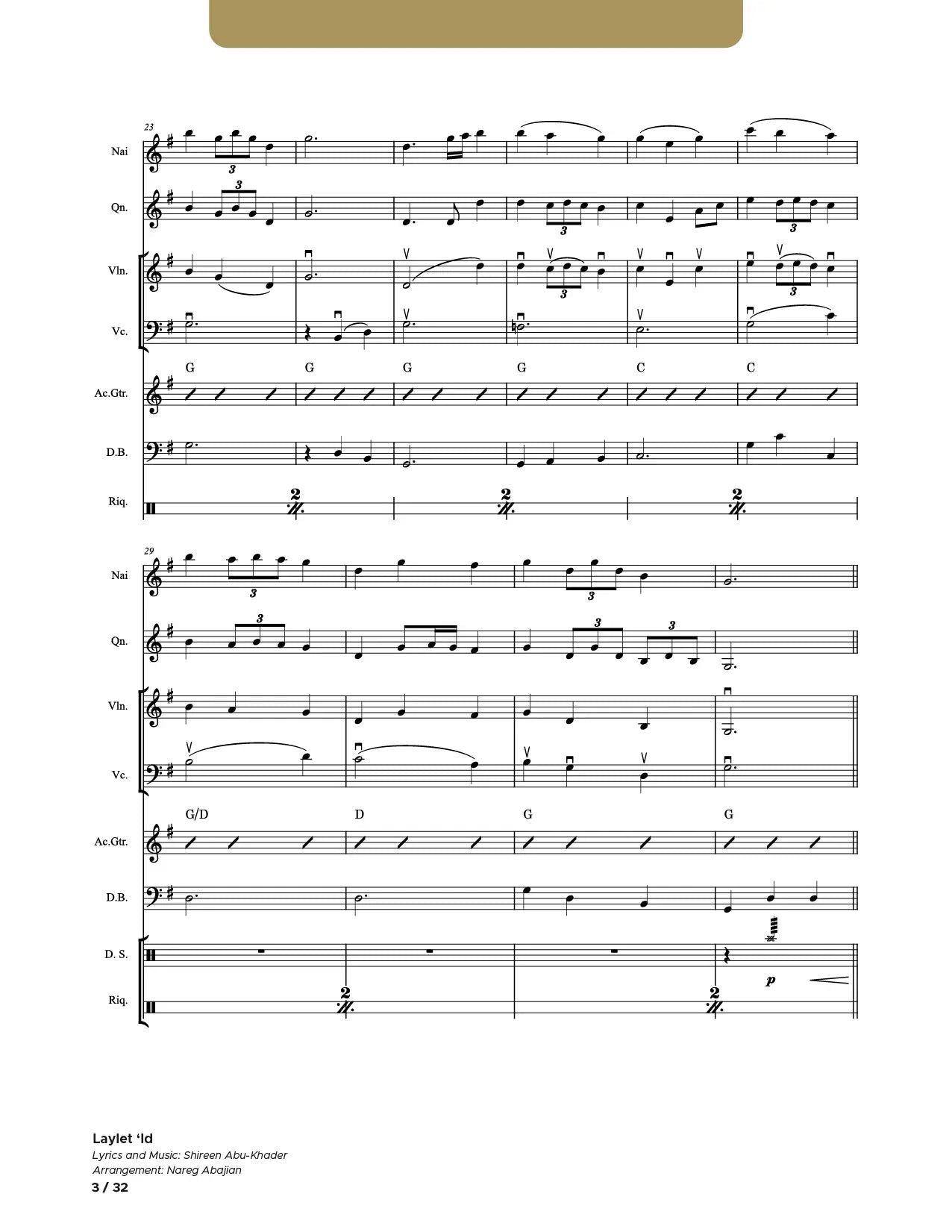 Laylet Id_SATB and Instruments (Conductor Score)