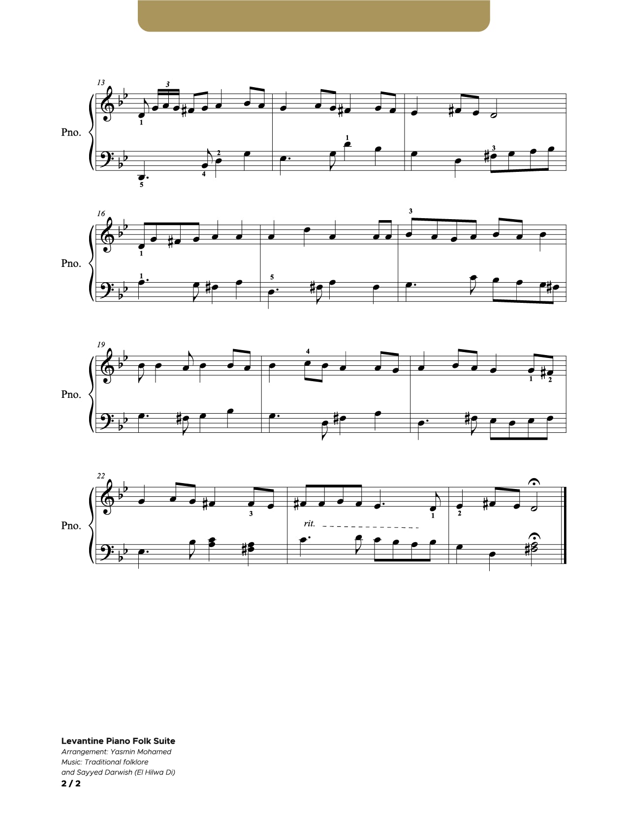 Levantine Piano Folk Suite