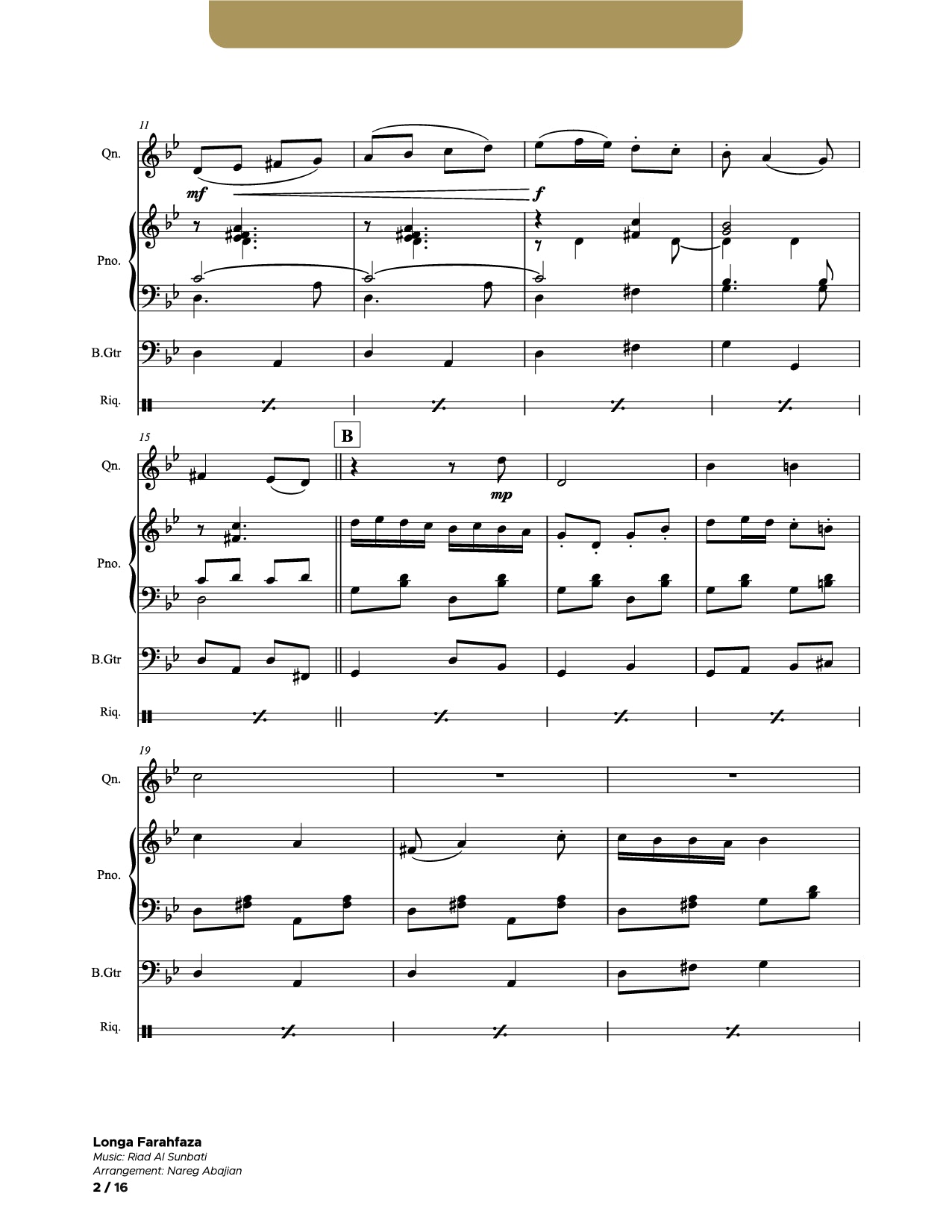 Longa Farahfaza_Qanun_Piano_Bass Guitar_Riq