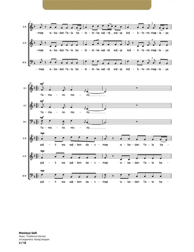 Mawlaya Salli_Two SAB Choirs