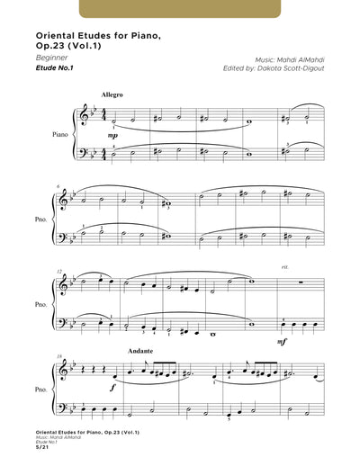 Études orientales pour piano, Op.23 (Vol.1)