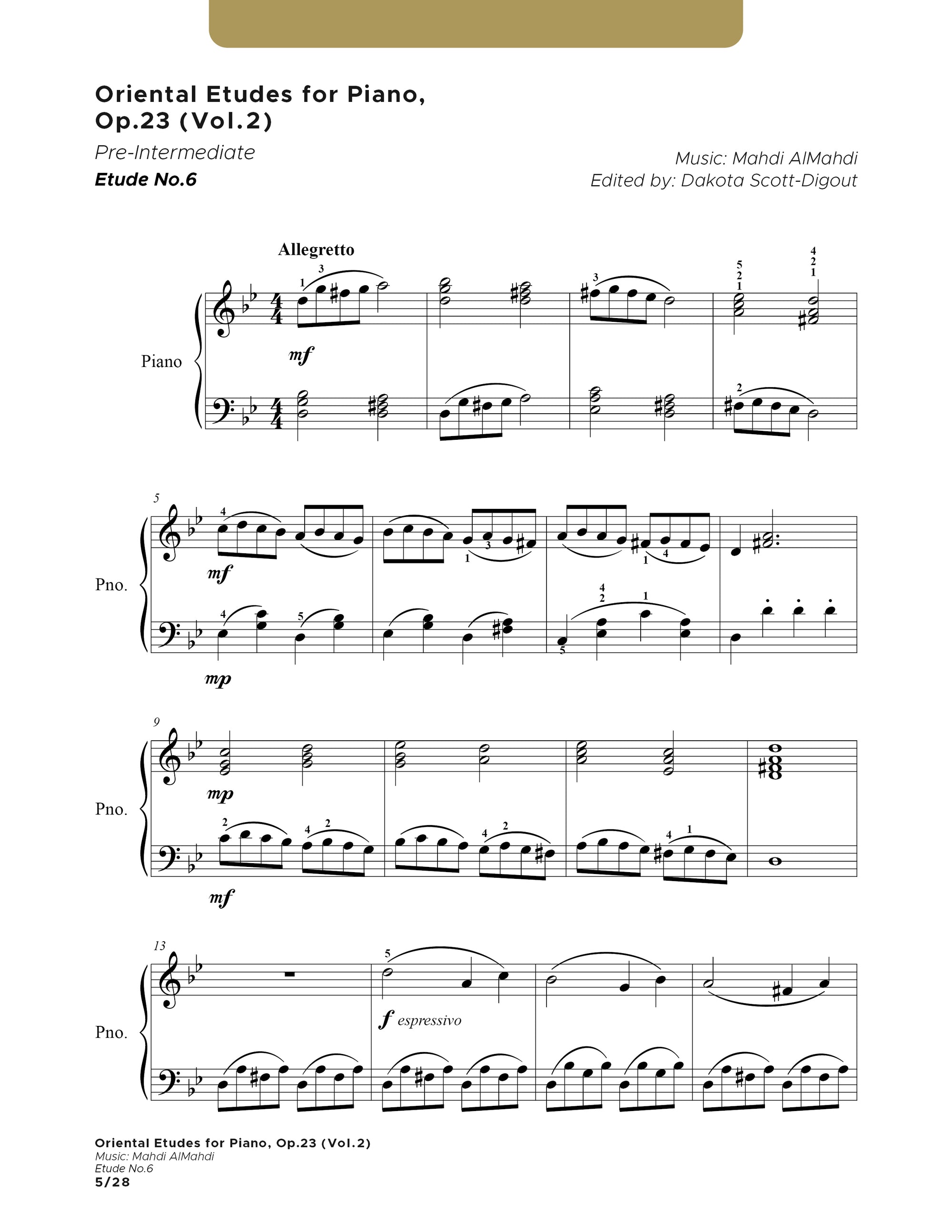 Oriental Etudes for Piano, Op.23 (Vol.2)