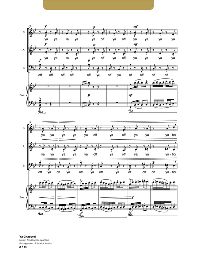 Ya Ghzayyel_SAB and Piano