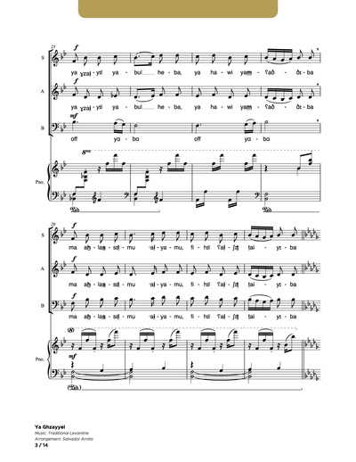 Ya Ghzayyel_SAB and Piano