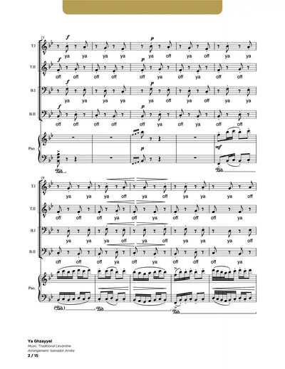 Ya Ghzayyel_TTBB and Piano