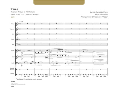 Yamo SATB - Volledige score