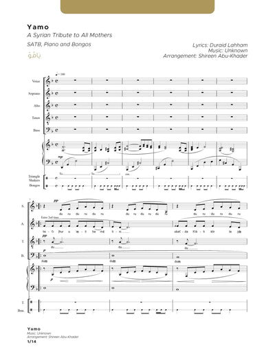 Yamo SATB - Piano & Percussion