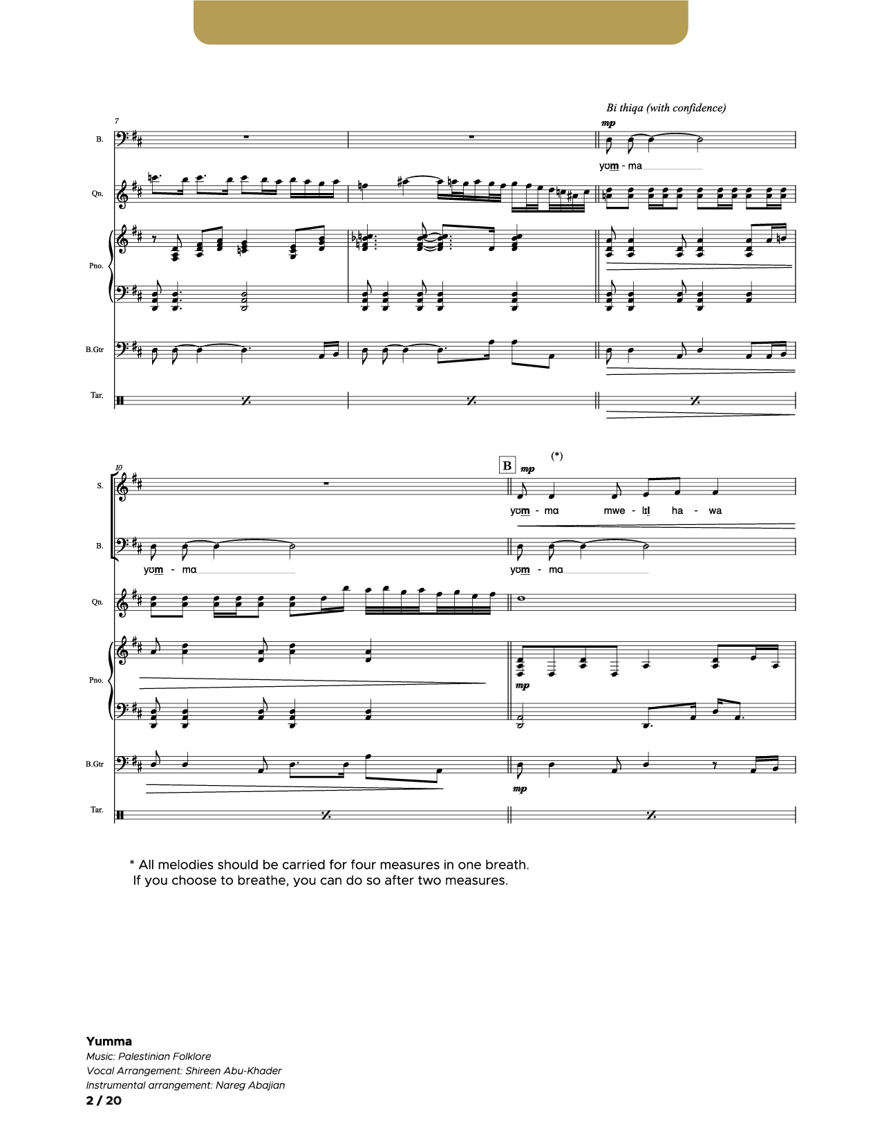 Yumma_SAB_Qanun_Piano_Bass_Percussion(Conductor Score)