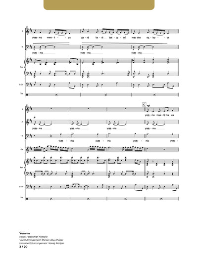 Yumma_SAB_Qanun_Piano_Bass_Percussion(Conductor Score)