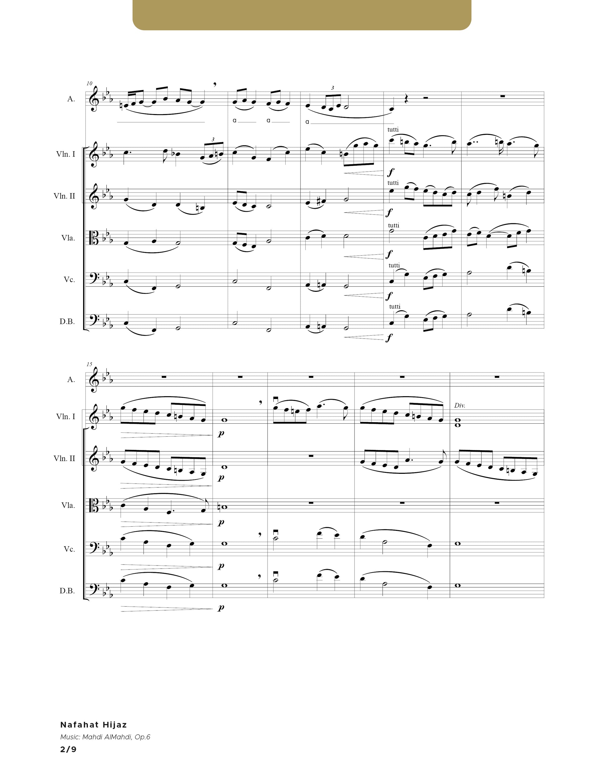 Nafahat Hijaz - For Alto Vocal and String Orchestra