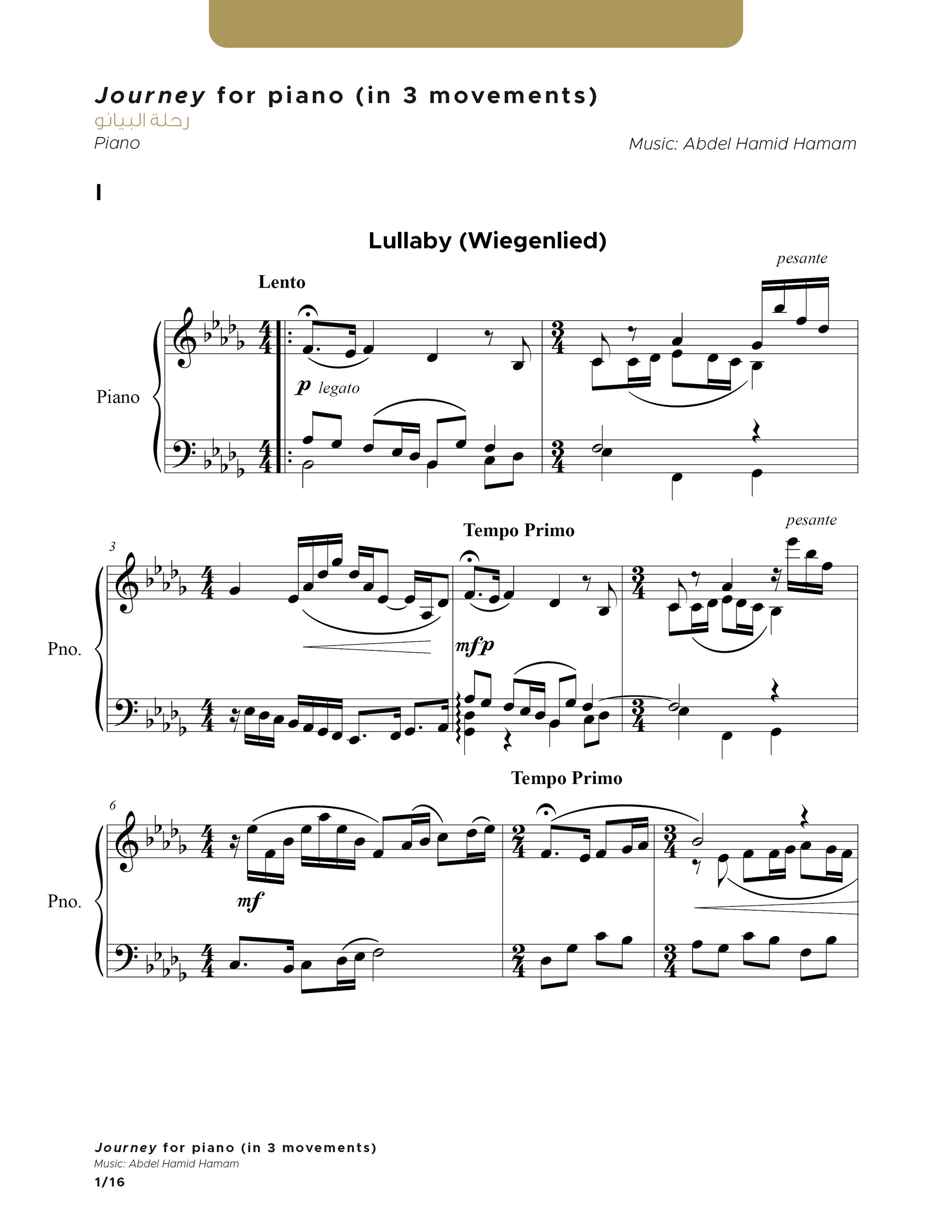 Journey for piano (in 3 movements)
