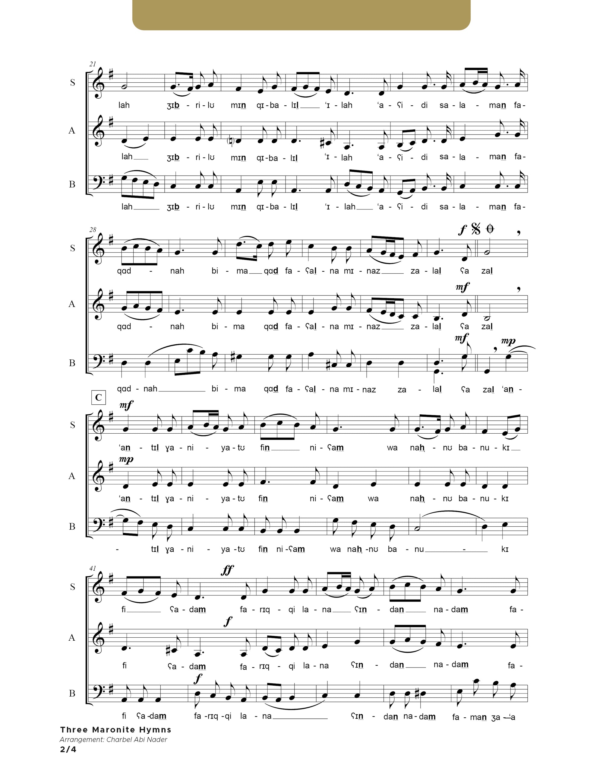 Three Maronite Hymns - SAB