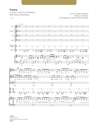 Yamo SAB - Piano &amp; Percussions