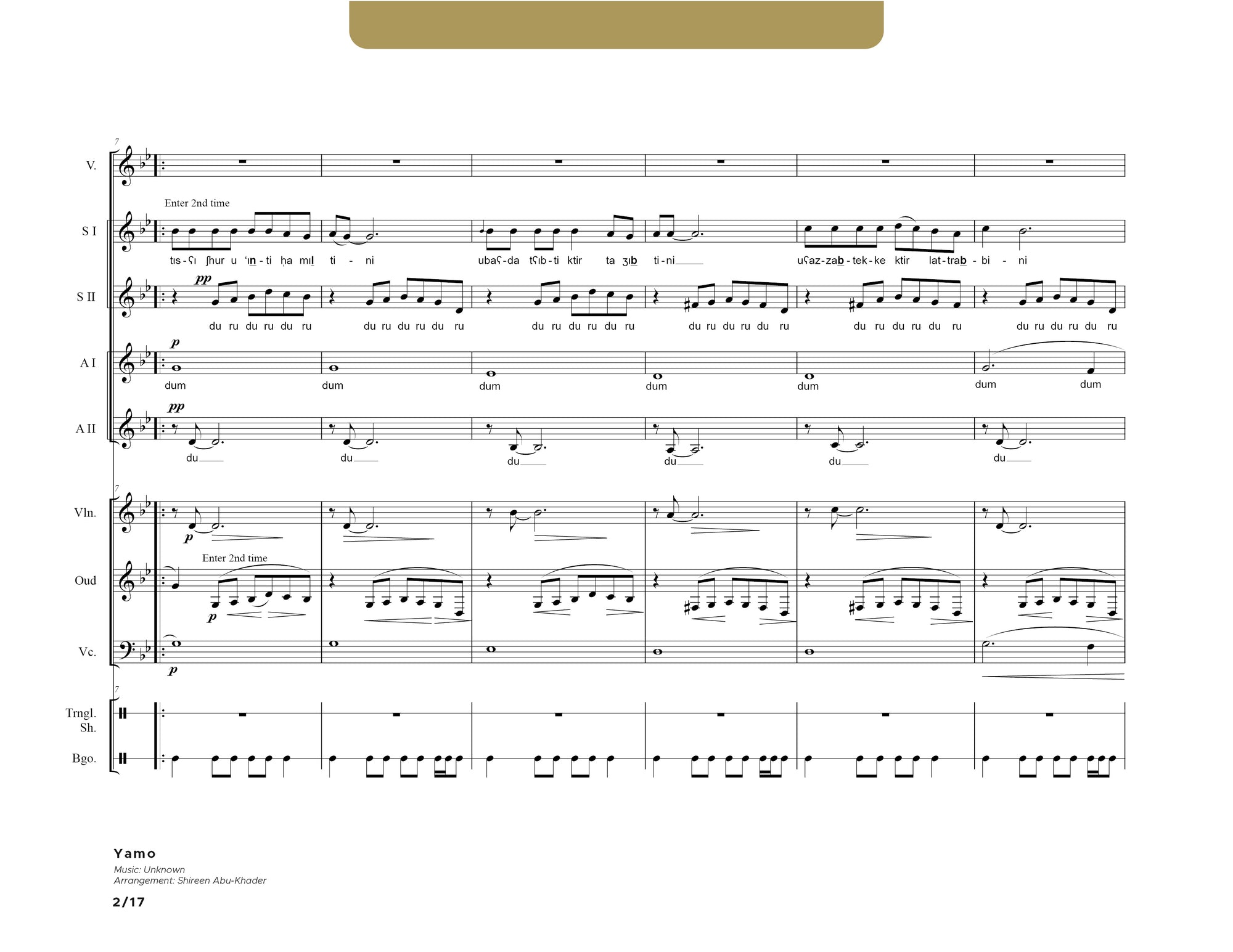 Yamo SSAA - with instruments - full score