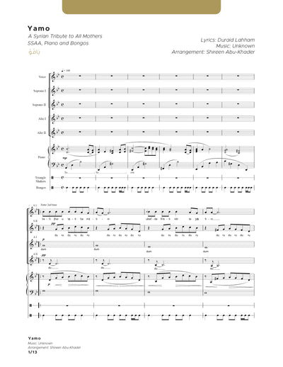 Yamo SSAA - Choir score